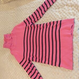 So Chic Pink & Black striped long sleeve sweaterwith turtle neck by Ralph Lauren